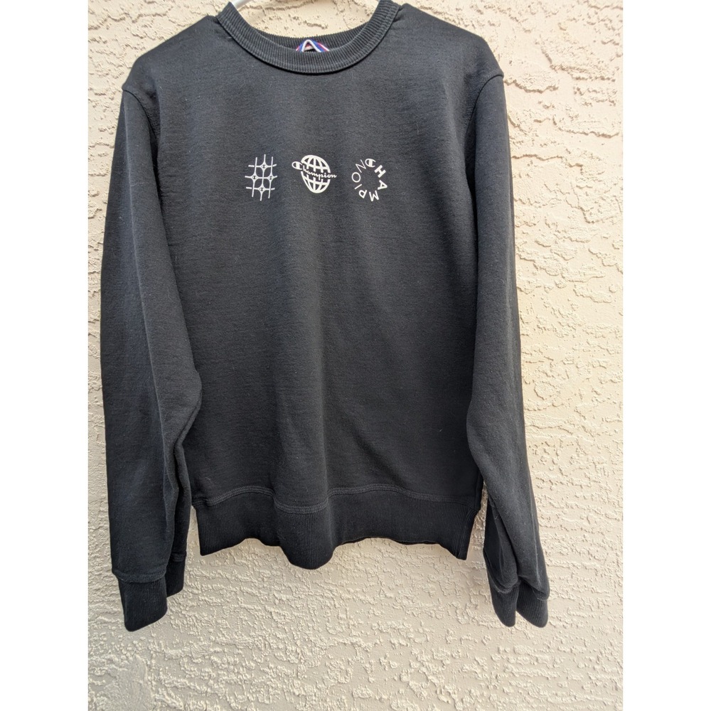 Men's Champion Powerblend Globe Icons Fleece Lined Sweatshirt Small